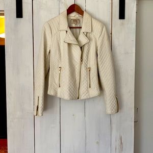 Cropped vegan moto style jacket
